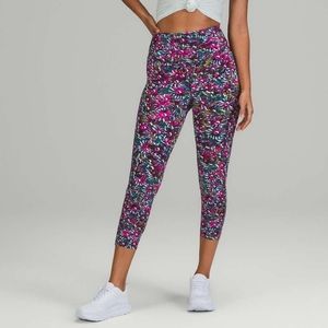 Lululemon Base Pace High-Rise Running Tight 25" Floral Electric